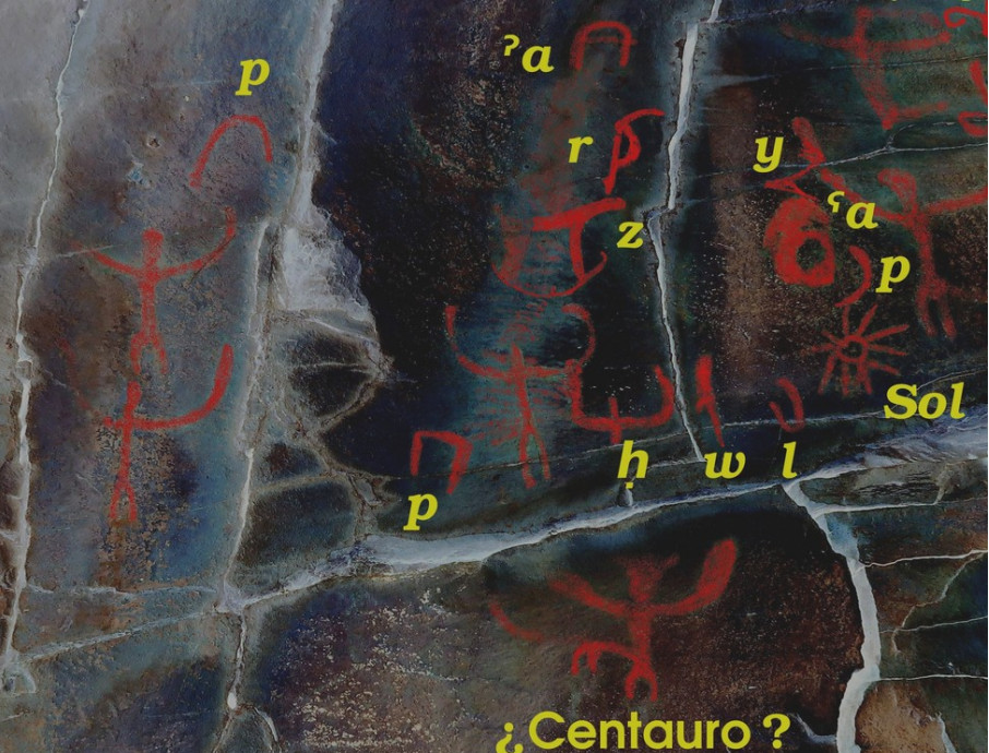 Escritura ELTAR en el abrigo rupestre 'Friso de Portocarrero', Gérgal, Almería, según el estudio de Díaz-Montexano